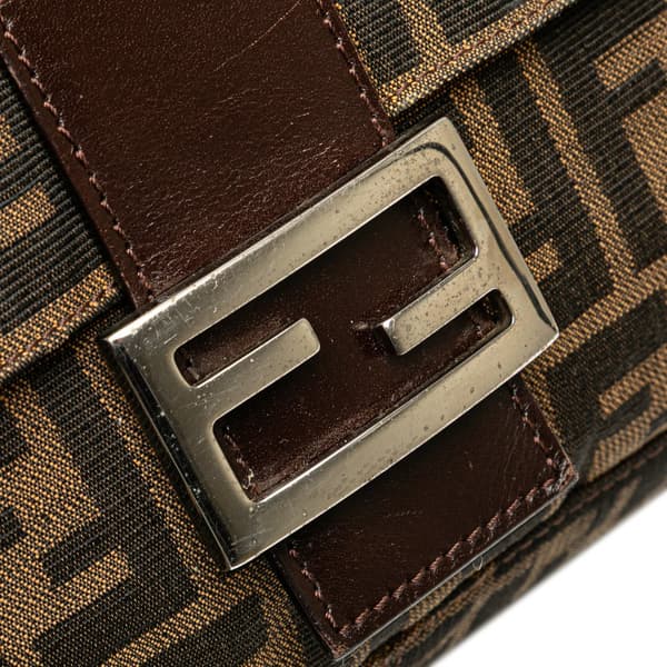 Pre-owned Fendi Zucca Canvas Shoulder Bag Brown