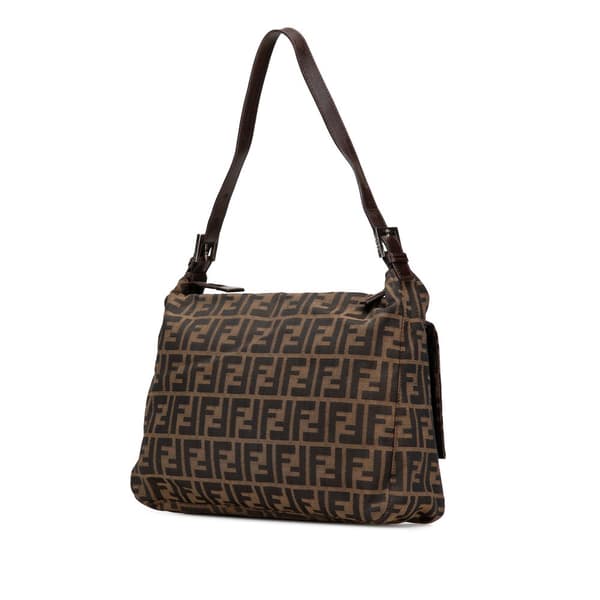 Pre-owned Fendi Zucca Canvas Shoulder Bag Brown