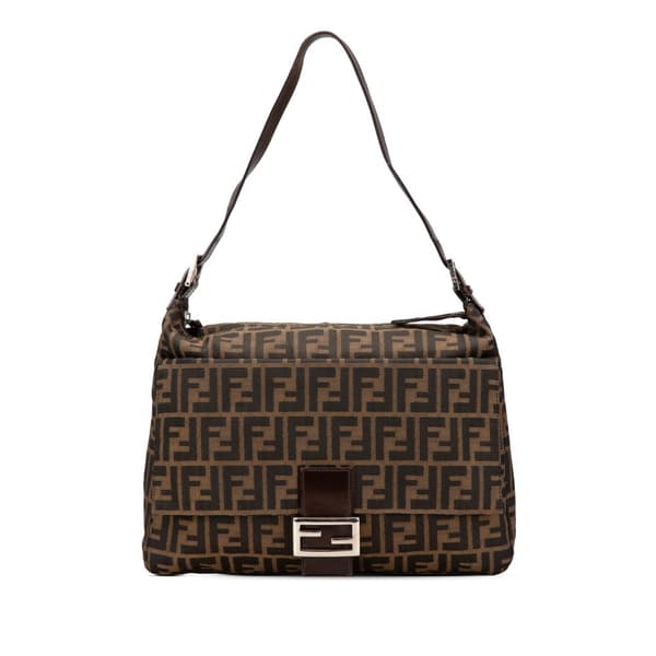 Pre-owned Fendi Zucca Canvas Shoulder Bag Brown