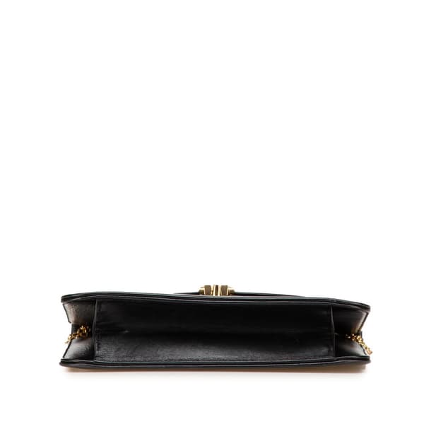 Pre-owned Dior Leather Chain Shoulder Bag Black