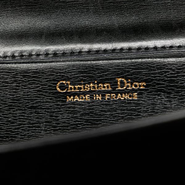 Pre-owned Dior Leather Chain Shoulder Bag Black