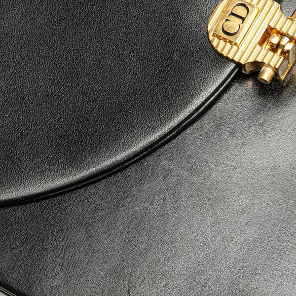 Pre-owned Dior Leather Chain Shoulder Bag Black