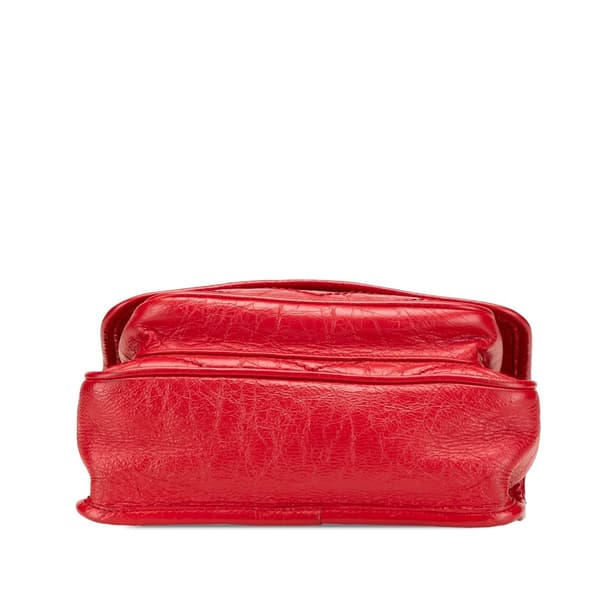 Pre-owned Saint Laurent Baby Crinkled Calfskin Monogram Niki Bag Red