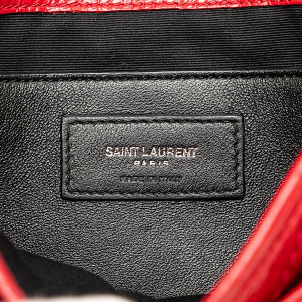 Pre-owned Saint Laurent Baby Crinkled Calfskin Monogram Niki Bag Red