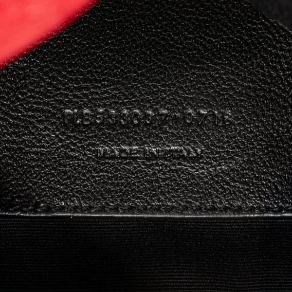 Pre-owned Saint Laurent Baby Crinkled Calfskin Monogram Niki Bag Red