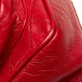 Miniatyrbild 8 av 9: Pre-owned Saint Laurent Baby Crinkled Calfskin Monogram Niki Bag Red
