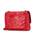 Miniatyrbild 2 av 9: Pre-owned Saint Laurent Baby Crinkled Calfskin Monogram Niki Bag Red