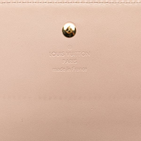 Pre-owned Louis Vuitton Monogram Vernis Portefeuille Sarah Chain Wallet Brown
