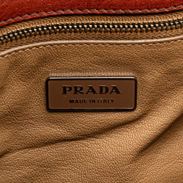 Pre-owned Prada Vitello Daino Flap Shoulder Bag Red