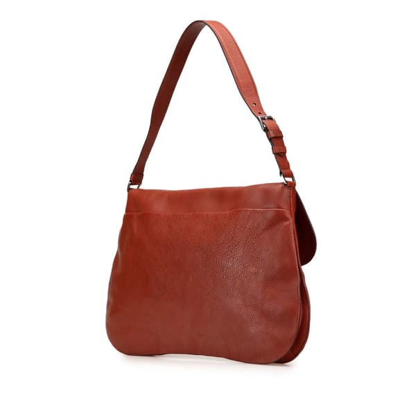 Pre-owned Prada Vitello Daino Flap Shoulder Bag Red