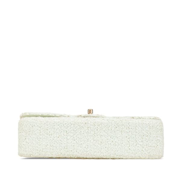 Pre-owned Chanel Medium Classic Tweed Double Flap Green