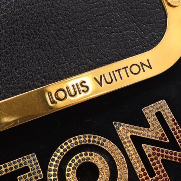 Pre-owned Louis Vuitton Suede and Goatskin Avant Garde Pochette Black