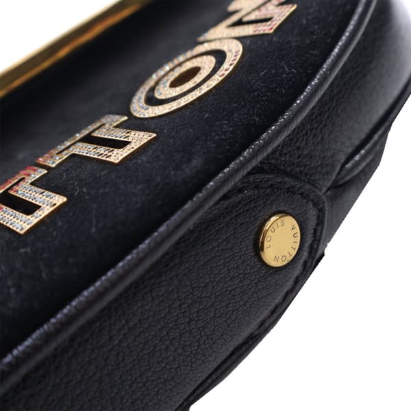 Pre-owned Louis Vuitton Suede and Goatskin Avant Garde Pochette Black