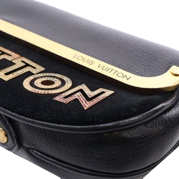 Pre-owned Louis Vuitton Suede and Goatskin Avant Garde Pochette Black