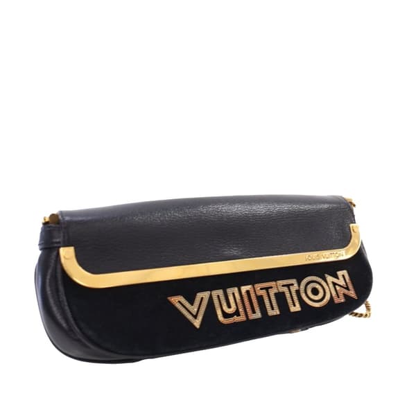 Pre-owned Louis Vuitton Suede and Goatskin Avant Garde Pochette Black