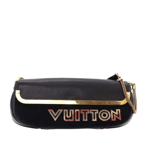 Pre-owned Louis Vuitton Suede and Goatskin Avant Garde Pochette Black