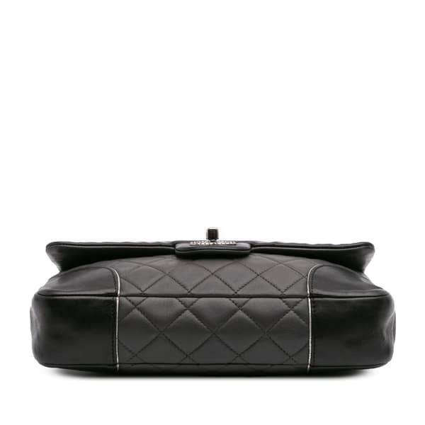 Pre-owned Chanel Paris-Salzburg Medium Lambskin Tyrolean Flap Gray