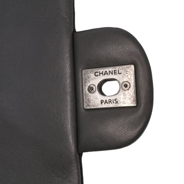 Pre-owned Chanel Paris-Salzburg Medium Lambskin Tyrolean Flap Gray