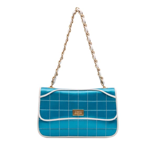 Pre-owned Chanel Reissue Square Quilt Satin Flap Blue