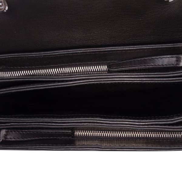 Pre-owned Chanel Medium Quilted Lambskin Clams Pocket Accordion Flap Black