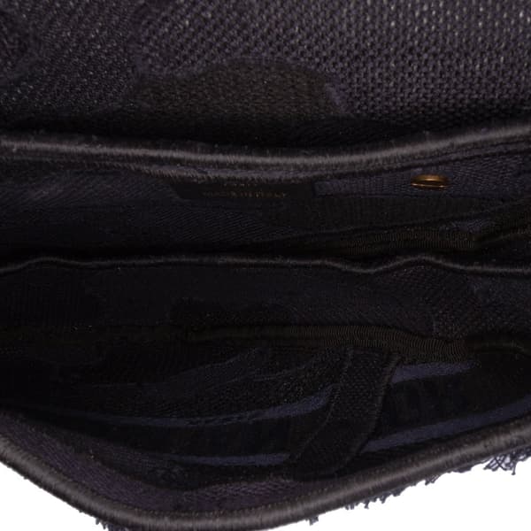 Pre-owned Dior Canvas Embroidered Camouflage Saddle Bag Blue