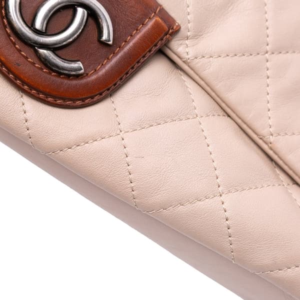 Pre-owned Chanel Large Quilted Lambskin Country Chic Flap Brown