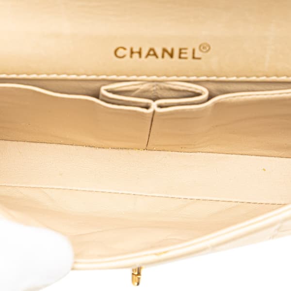 Pre-owned Chanel CC Chocolate Bar Lambskin and Patent East West Flap Brown