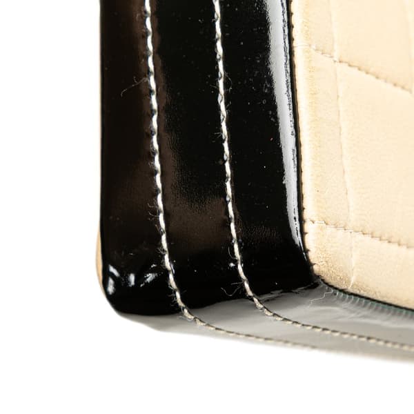 Pre-owned Chanel CC Chocolate Bar Lambskin and Patent East West Flap Brown