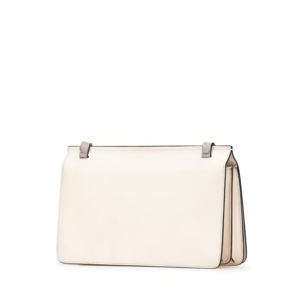 Pre-owned Gucci Leather Lady Bamboo Shoulder Bag White