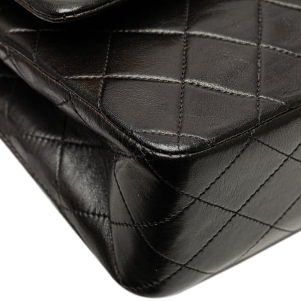 Pre-owned Chanel Medium Classic Lambskin Double Flap Black