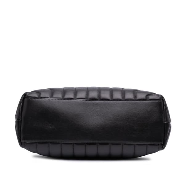 Pre-owned Saint Laurent Medium Matelasse Leather LouLou Shoulder Bag Black