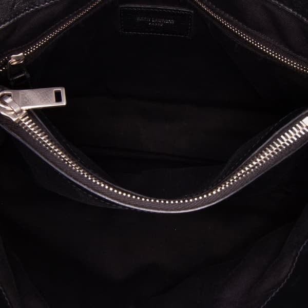 Pre-owned Saint Laurent Medium Matelasse Leather LouLou Shoulder Bag Black