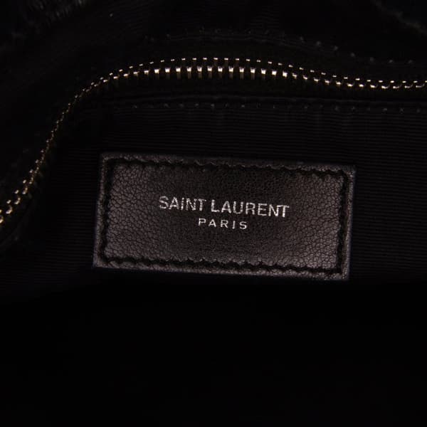 Pre-owned Saint Laurent Medium Matelasse Leather LouLou Shoulder Bag Black