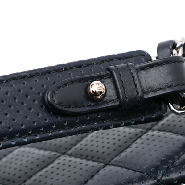 Pre-owned Chanel Jumbo Perforated Lambskin Single Flap Blue