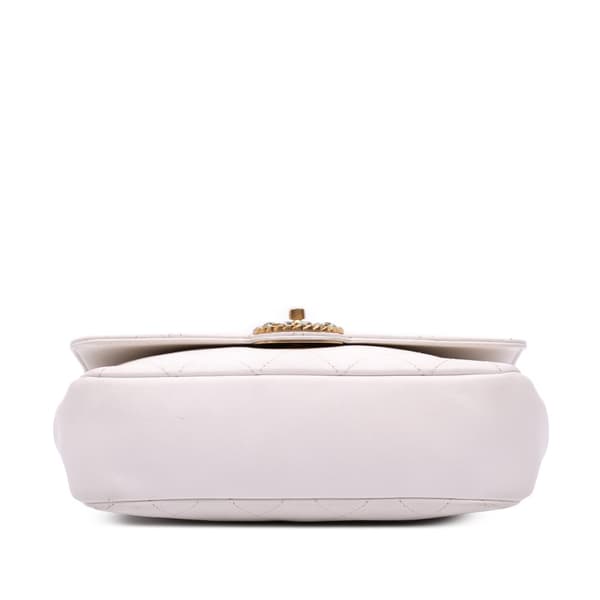 Pre-owned Chanel CC Quilted Calfskin Single Flap White