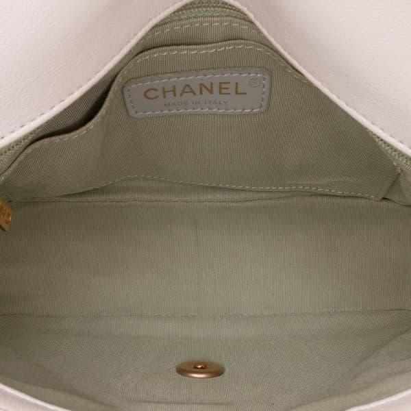 Pre-owned Chanel CC Quilted Calfskin Single Flap White