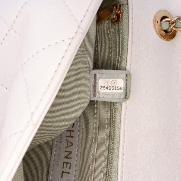 Pre-owned Chanel CC Quilted Calfskin Single Flap White