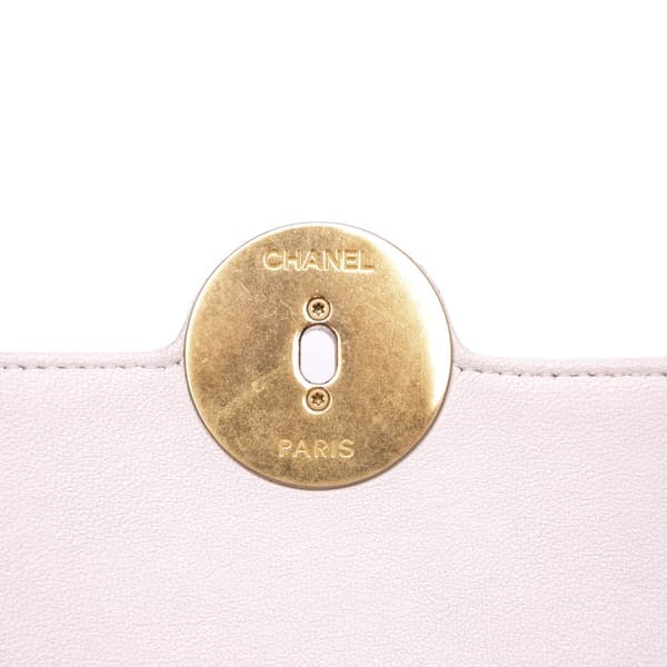 Pre-owned Chanel CC Quilted Calfskin Single Flap White