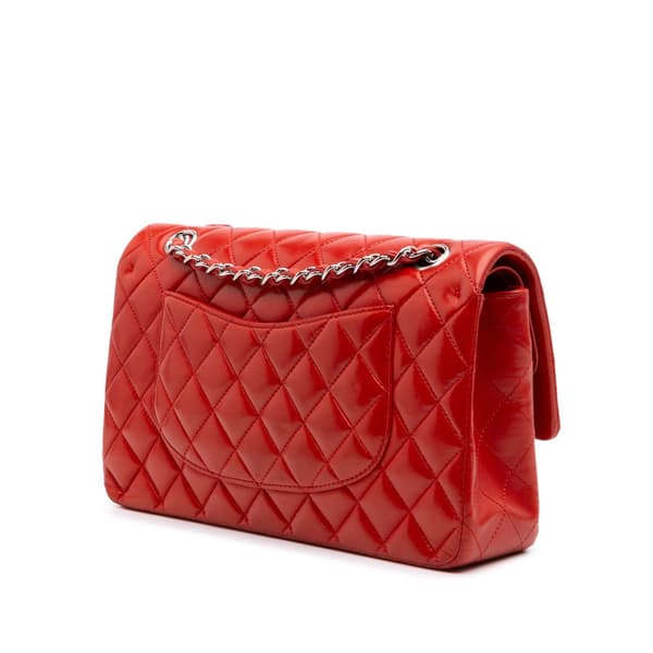 Pre-owned Chanel Medium Classic Lambskin Double Flap Red