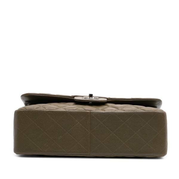 Pre-owned Chanel Jumbo Classic Caviar Double Flap Brown