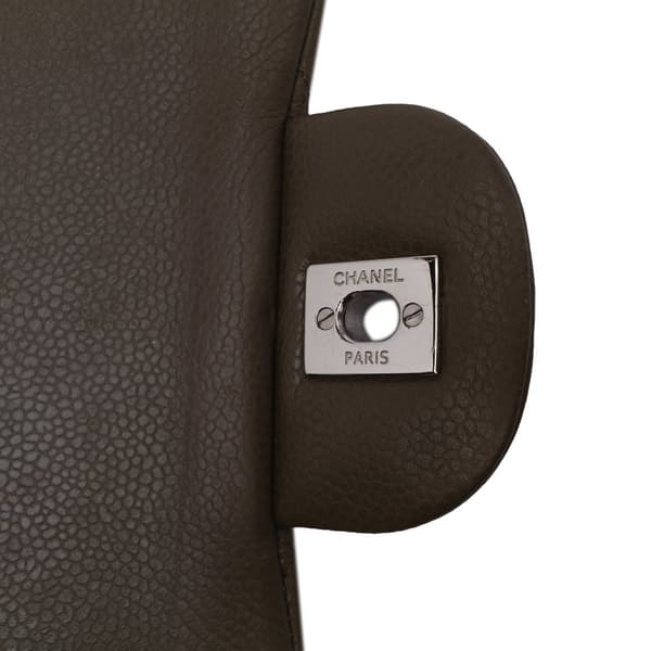 Pre-owned Chanel Jumbo Classic Caviar Double Flap Brown