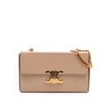 Miniatyrbilde 1 av 10: Pre-owned Celine Shiny Calfskin Triomphe Chain Box Shoulder Bag Brown