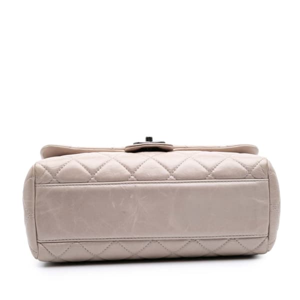Pre-owned Chanel Large Quilted Glazed Calfskin Coco Soft Flap Brown