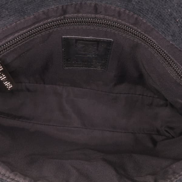 Pre-owned Chanel Terry Cloth CC Sport Line Shoulder Bag Black