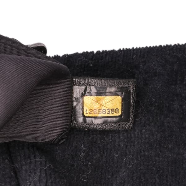 Pre-owned Chanel Terry Cloth CC Sport Line Shoulder Bag Black
