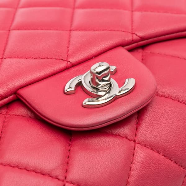 Pre-owned Chanel Jumbo Quilted Lambskin 3 Accordion Flap Pink