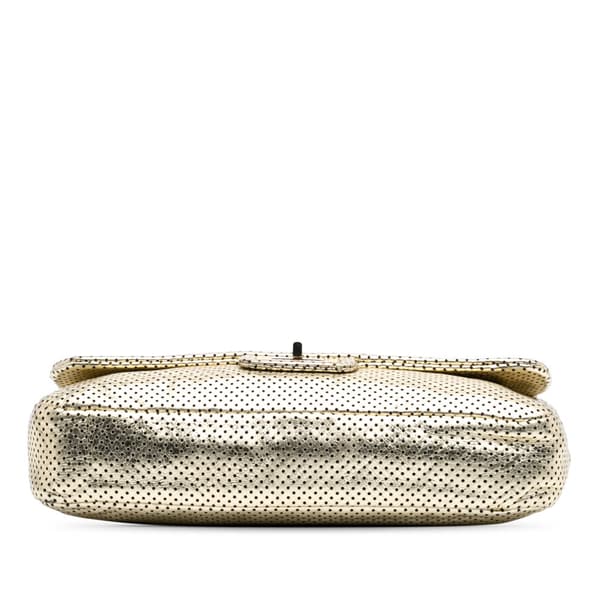 Pre-owned Chanel Medium Reissue Perforated Calfskin Drill Flap Gold