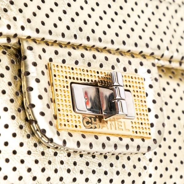 Pre-owned Chanel Medium Reissue Perforated Calfskin Drill Flap Gold