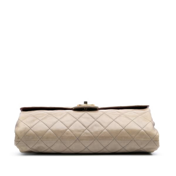 Pre-owned Chanel Jumbo CC Quilted Calfskin Straight Flap Brown