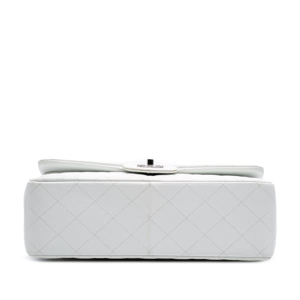 Pre-owned Chanel Jumbo Classic Caviar Double Flap White